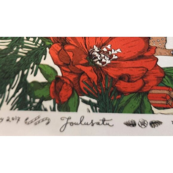 Nuppu Print Joulusatu Organic Jersey Fabric 2 Yards, Christmas Knit Cotton with - Picture 3 of 12